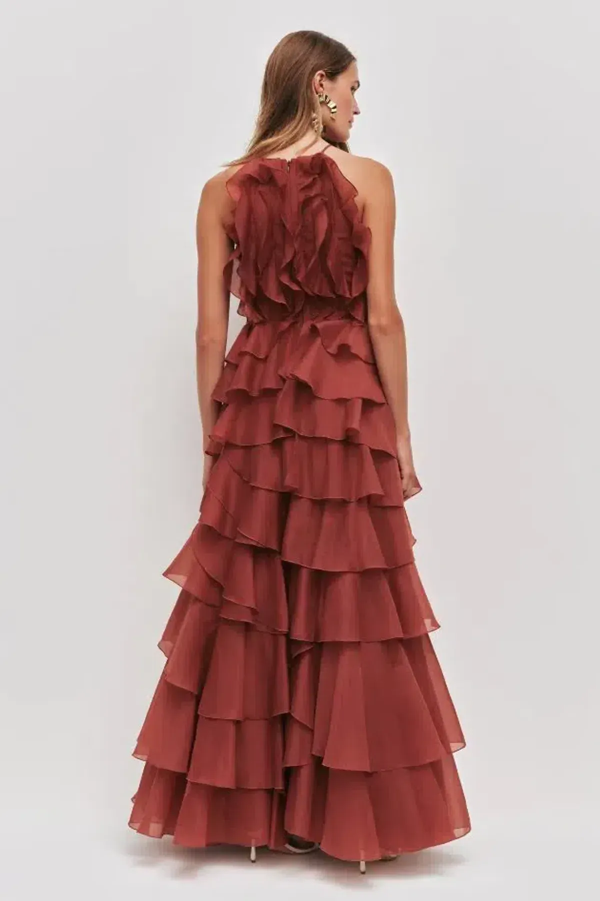 🤎 Aje Cleo Gown in Rust Brown - Size 14 - Ruffle Tiered Maxi Dress 🤎 - Image 2