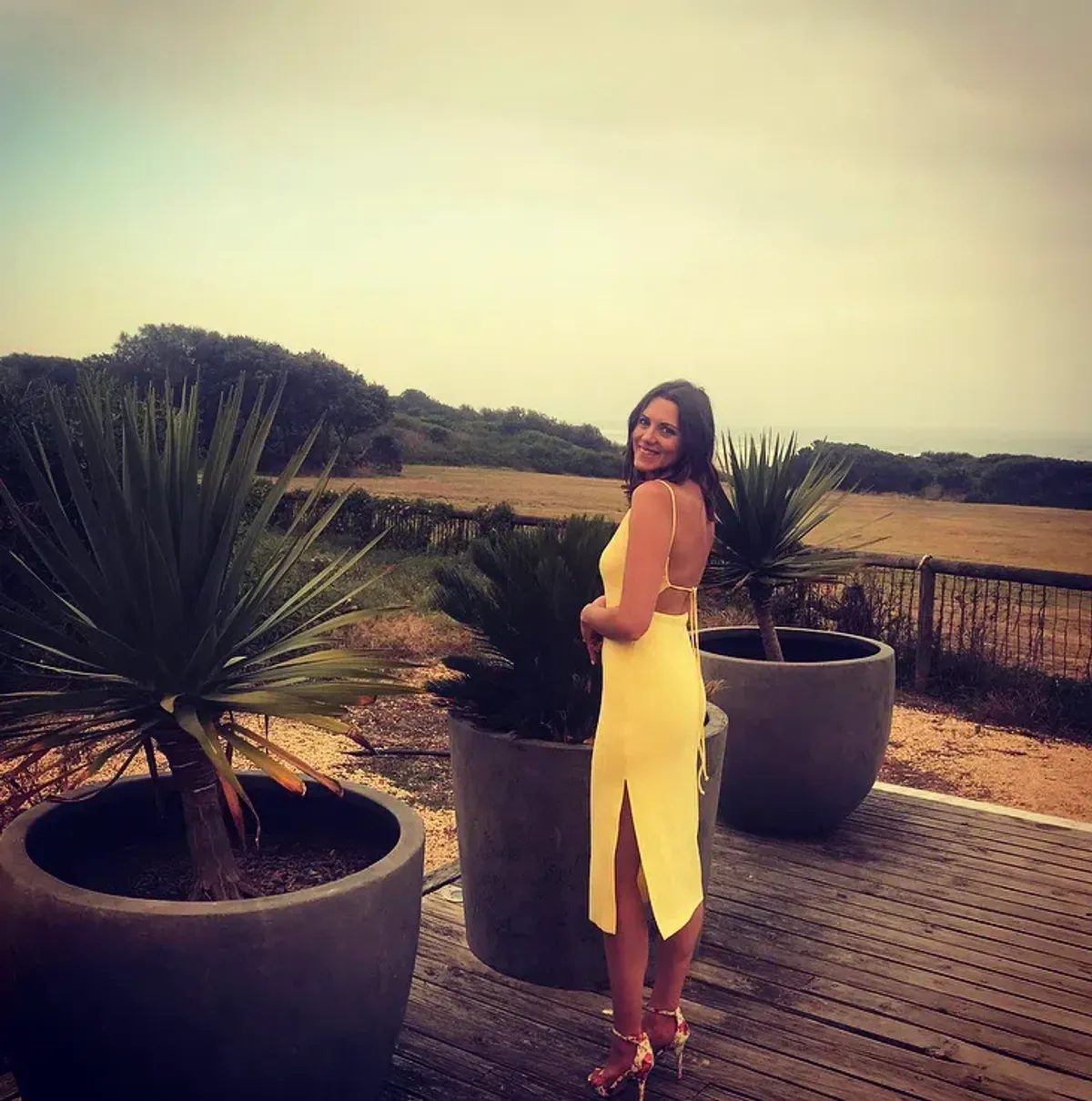 Bec & Bridge Gemma Midi Dress Yellow Size 10 spaghetti strap backless with thigh slit, midi dress, - Image 3