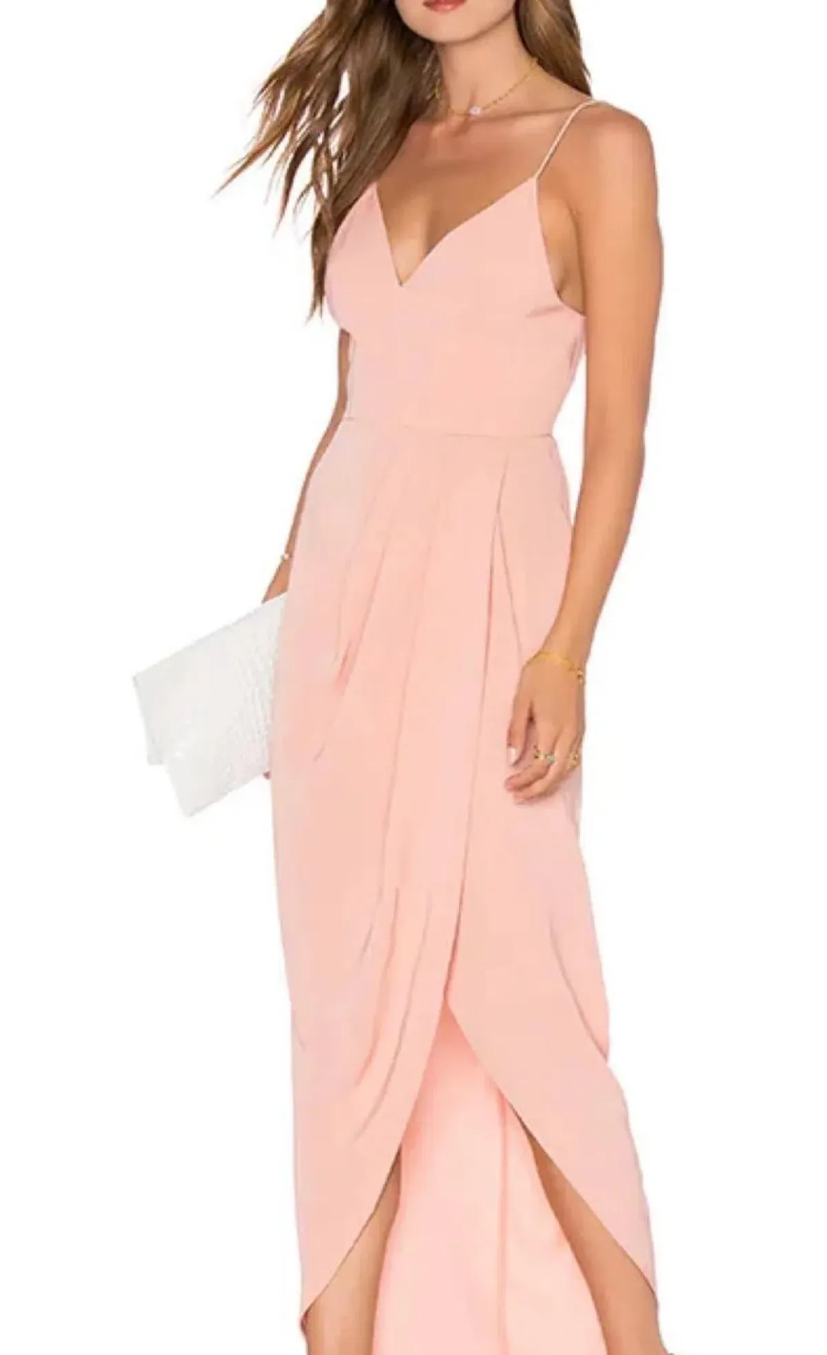 Shona Joy size 12 cocktail wrap dress in dusty pink - Image 1
