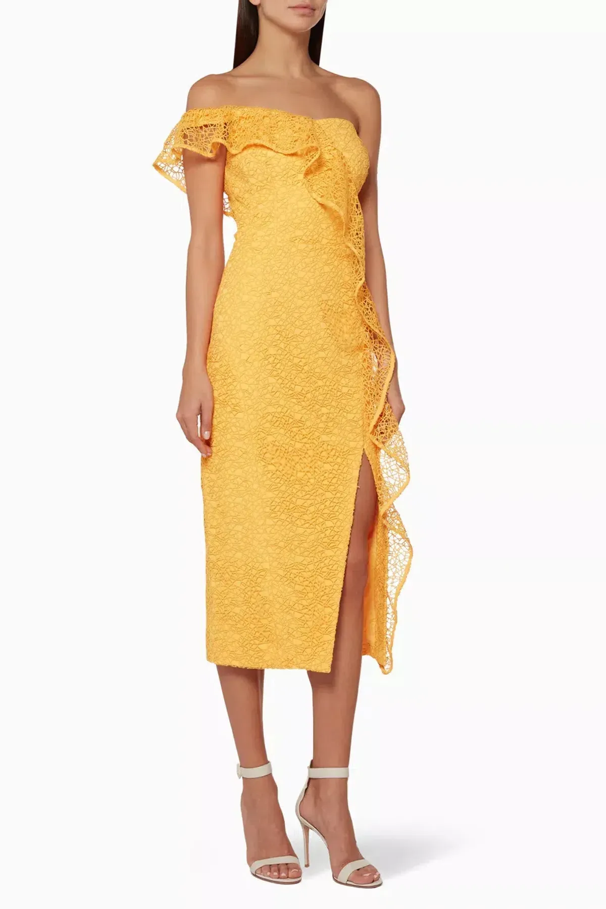 Rebecca Vallance Baha Midi Dress Yellow Size 6 - Image 1
