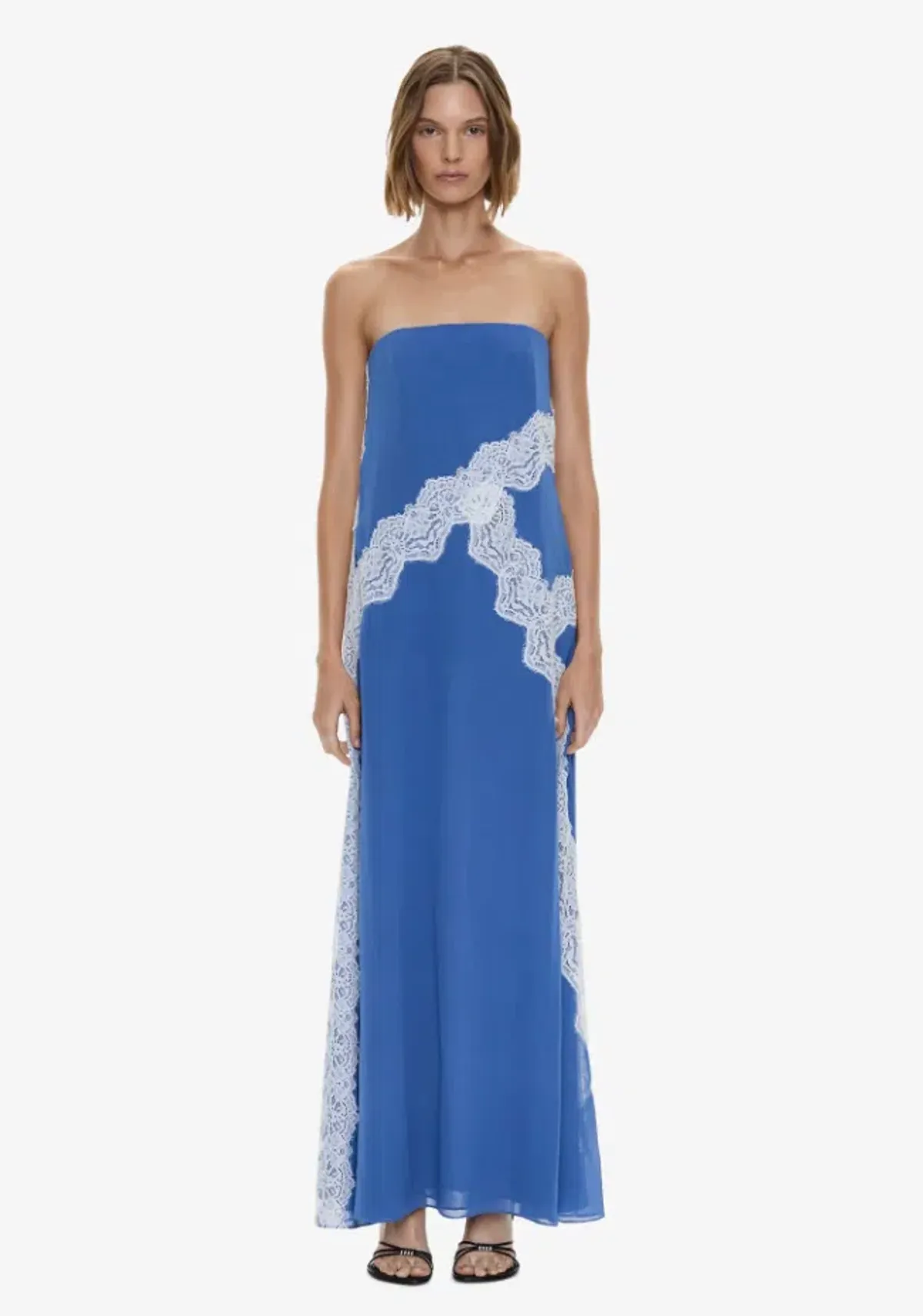 Christopher Esber Verve Lace Strapless Dress azurite white Size 6 - Image 1
