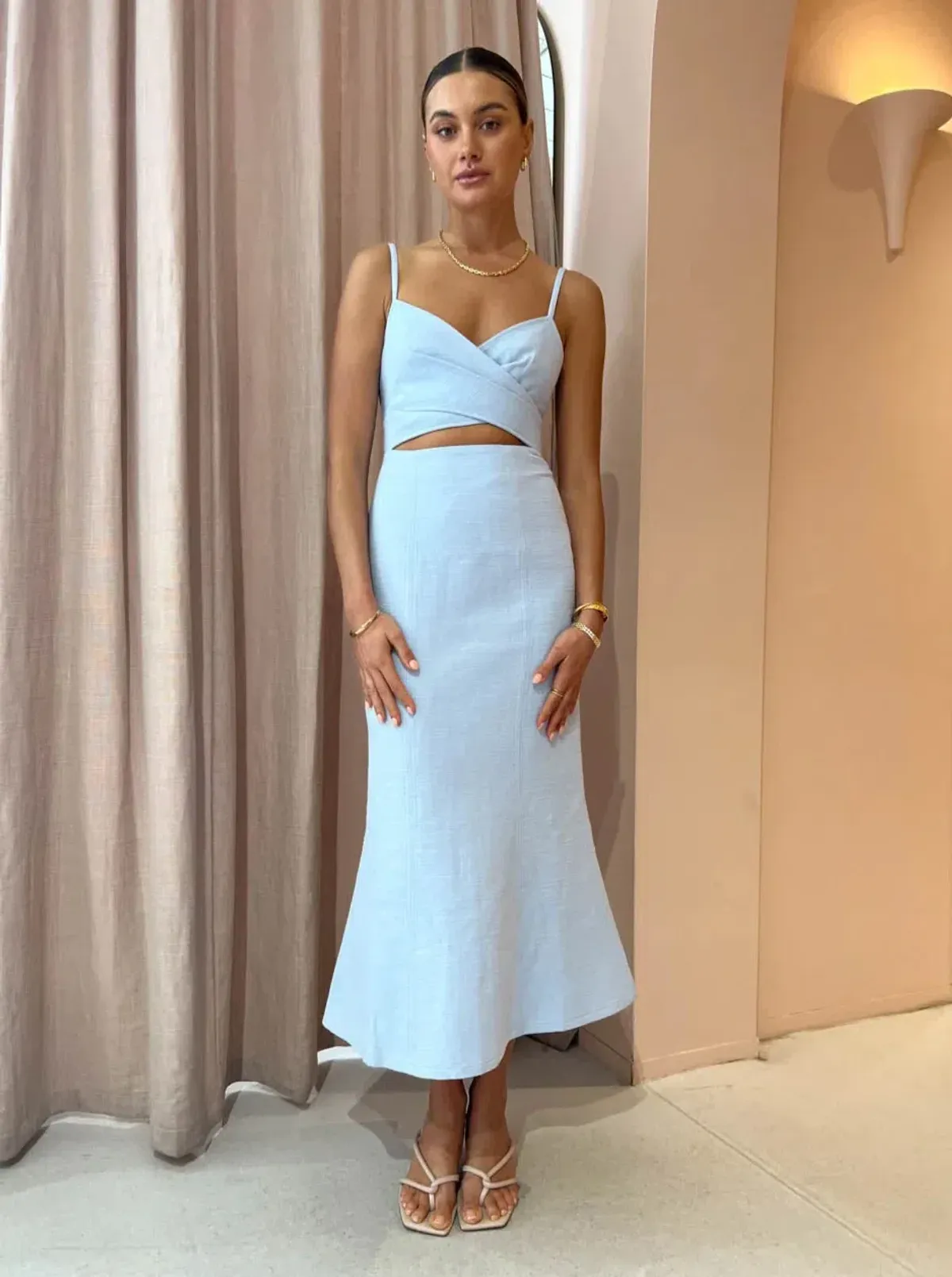 Significant Other Frankie Midi Dress in Cornflower Size 6 for rent on The Volte - main image