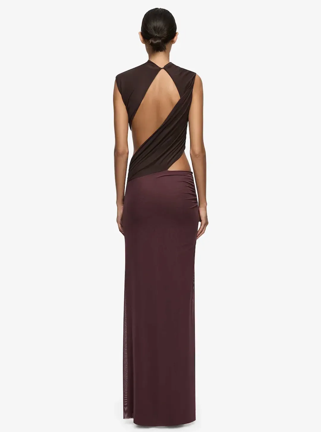 Conni Maxi Dress | Aubergine/ Dark Choc - Size 4 for rent on The Volte - main image