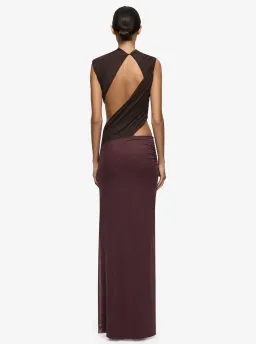 Conni Maxi Dress | Aubergine/ Dark Choc - Size 4 for rent on The Volte - image 3