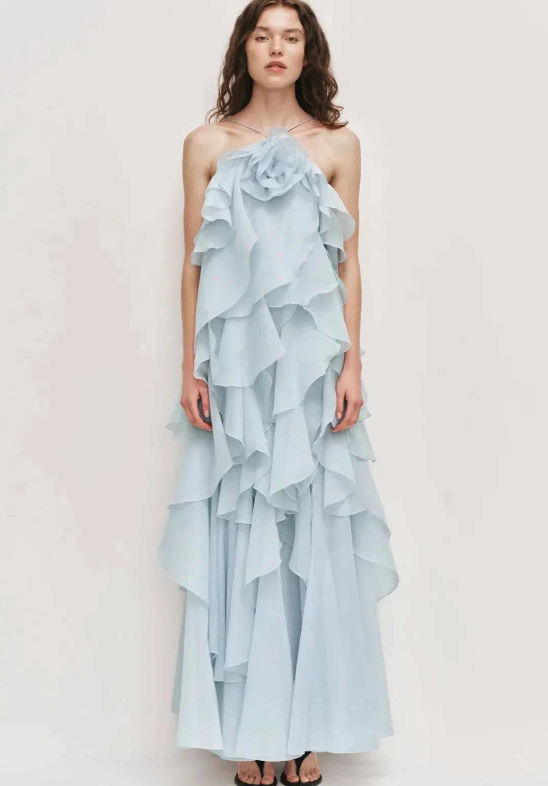 Aje Pandorea Layered Maxi Dress - Silver Blue for rent on The Volte - main image