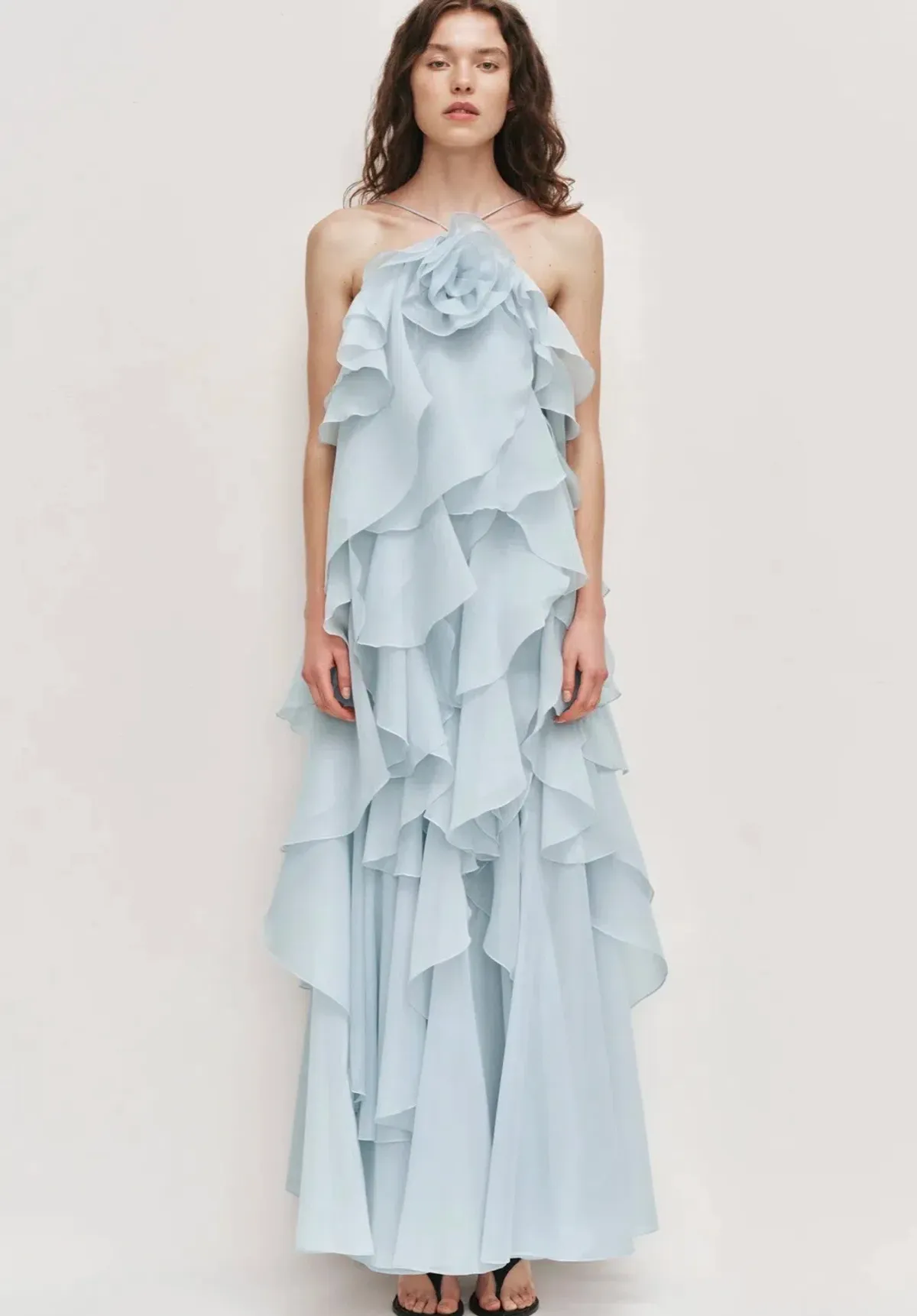 Aje Pandorea Layered Maxi Dress - Silver Blue for rent on The Volte - main image
