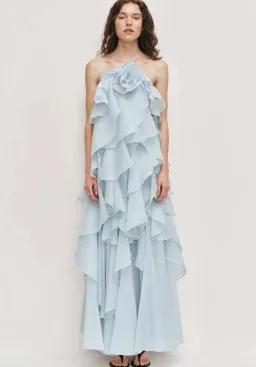 Aje Pandorea Layered Maxi Dress - Silver Blue for rent on The Volte - image 1