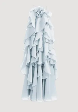 Aje Pandorea Layered Maxi Dress - Silver Blue for rent on The Volte - image 4