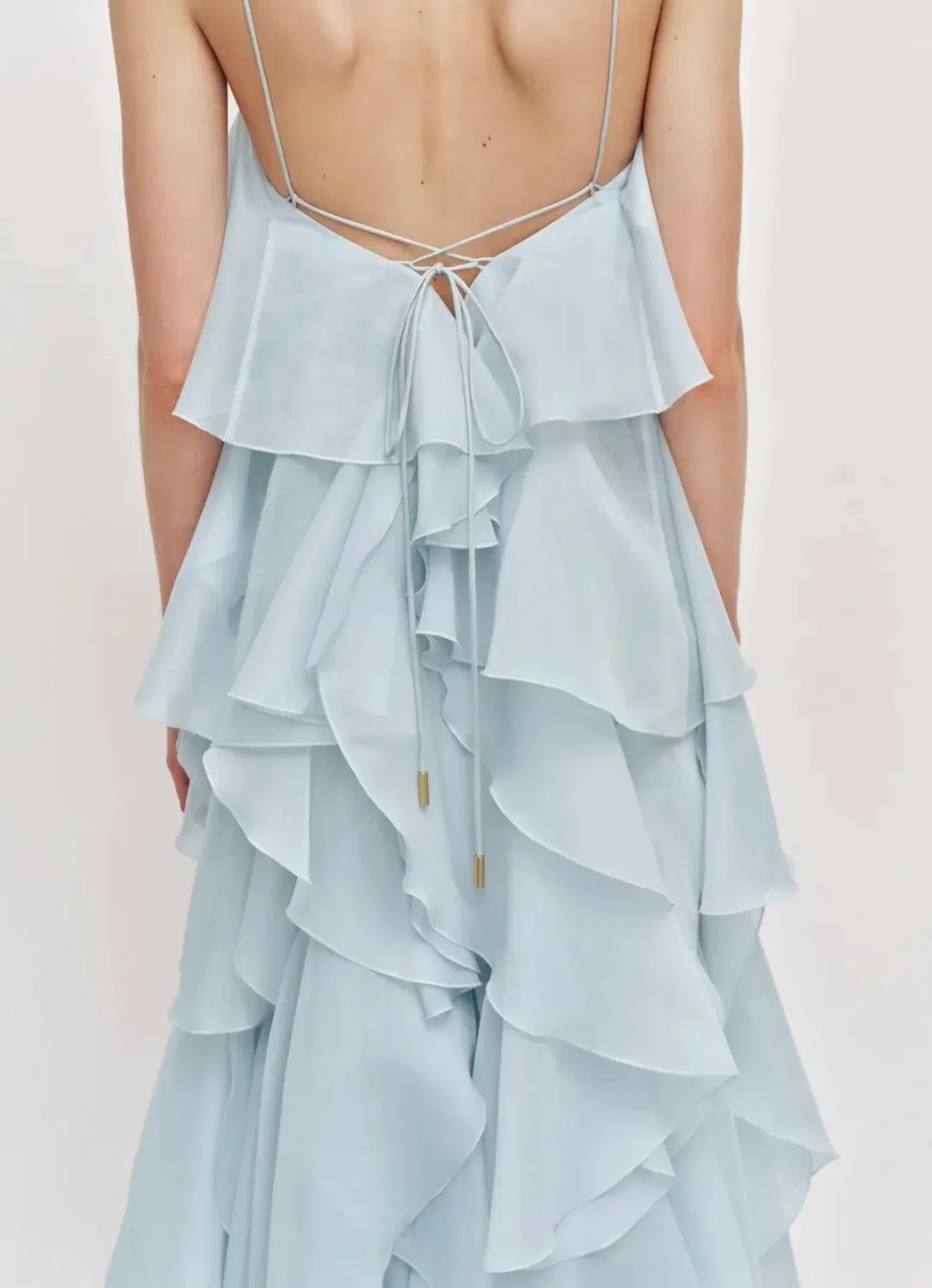 Aje Pandorea Layered Maxi Dress - Silver Blue for rent on The Volte - main image