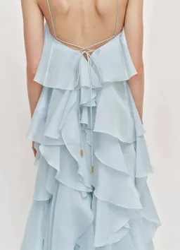 Aje Pandorea Layered Maxi Dress - Silver Blue for rent on The Volte - image 2