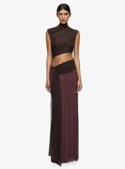 Conni Maxi Dress | Aubergine/ Dark Choc - Size 6 for rent on The Volte - image 1