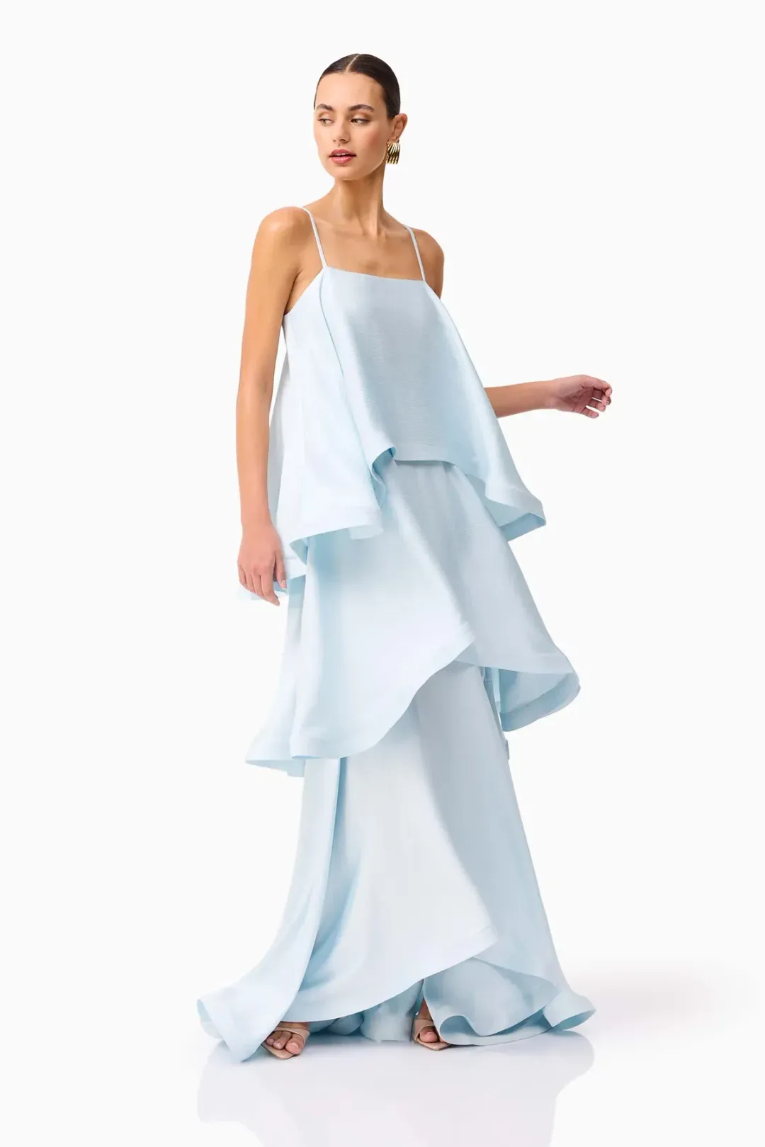 Elliatt Tilly Tiered Maxi Dress in Blue - size S for rent on The Volte - main image