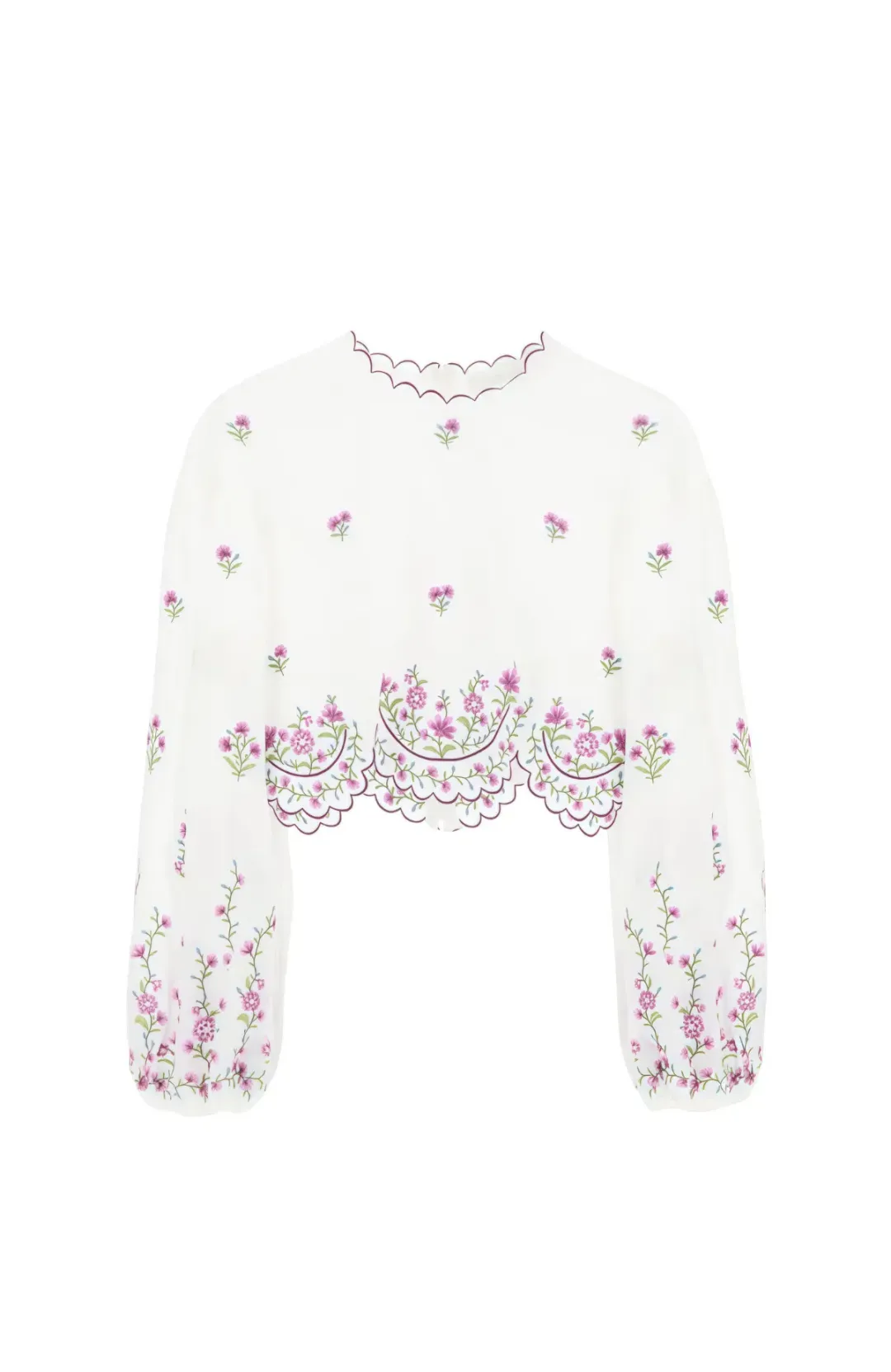 Zimmermann Poppy Scalloped Blouse & Shorts Set Size AU 8 / 0 for rent on The Volte - main image