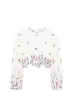 Zimmermann Poppy Scalloped Blouse & Shorts Set Size AU 8 / 0 for rent on The Volte - image 4