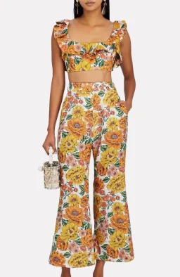 Zimmermann Poppy Floral Print Crop & Pants Set AU 10 / 1 for rent on The Volte - image 1
