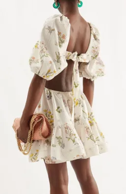 Zimmerman Jeannie Puff Sleeve Mini Dress Floral Size AU 10 / 1 for rent on The Volte - image 2