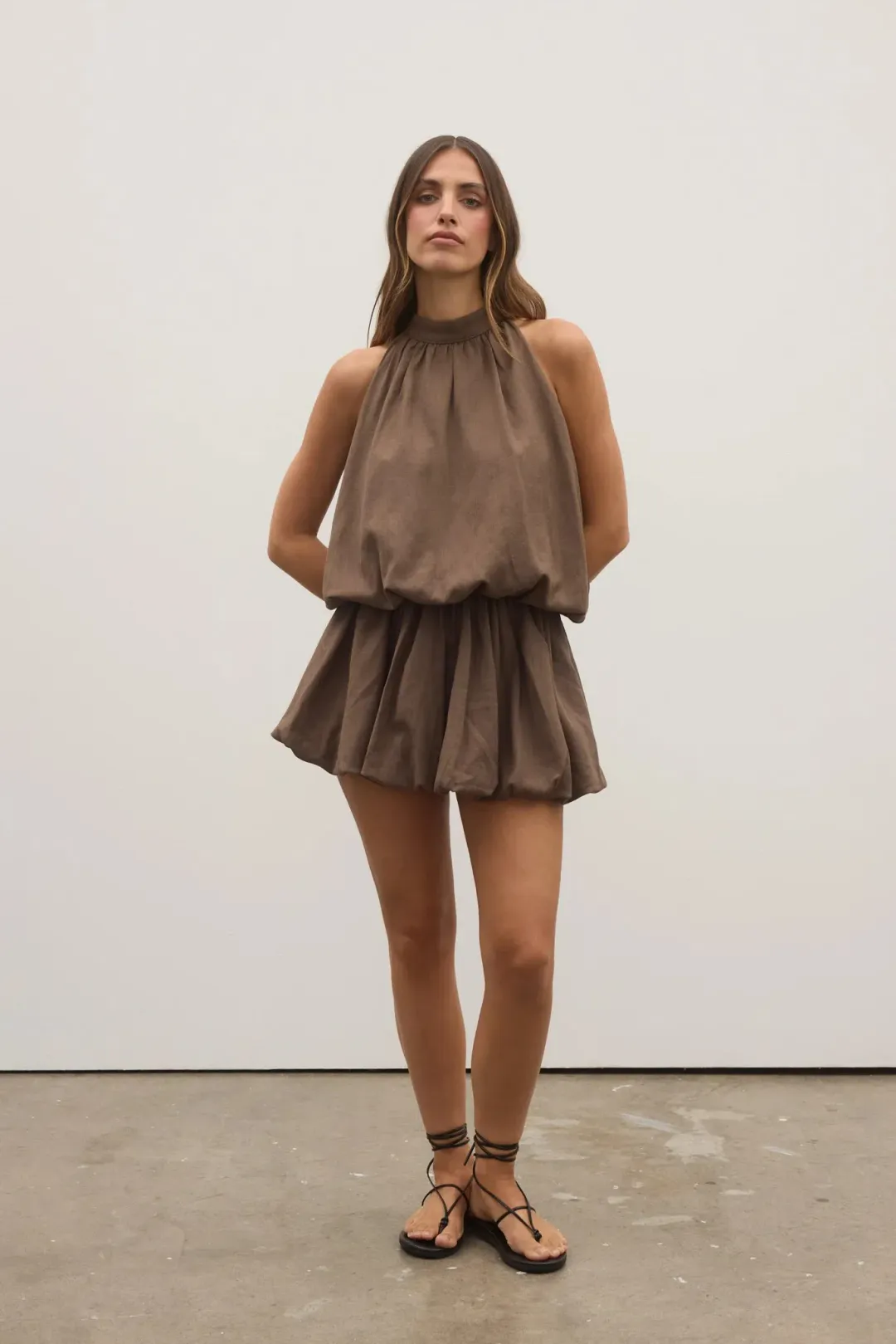 Bayse Genevieve Mini Dress Chocolate Size 8 / S for rent on The Volte - main image