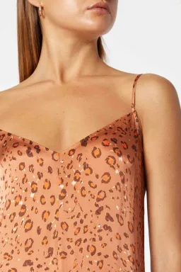 Scanlan Theodore Silk Leopard Slip Dress & Scarf Print Size 10 for rent on The Volte - image 3