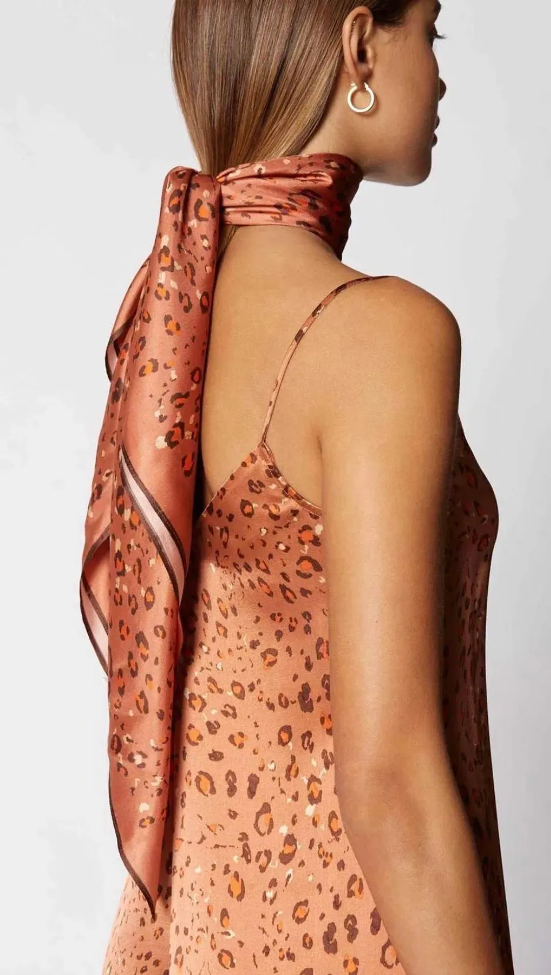 Scanlan Theodore Silk Leopard Slip Dress & Scarf Print Size 10 for rent on The Volte - main image
