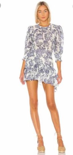 LoveShackFancy - Lorelei Ruffle Floral Mini Dress for rent on The Volte - image 5