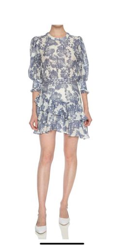 LoveShackFancy - Lorelei Ruffle Floral Mini Dress for rent on The Volte - image 1