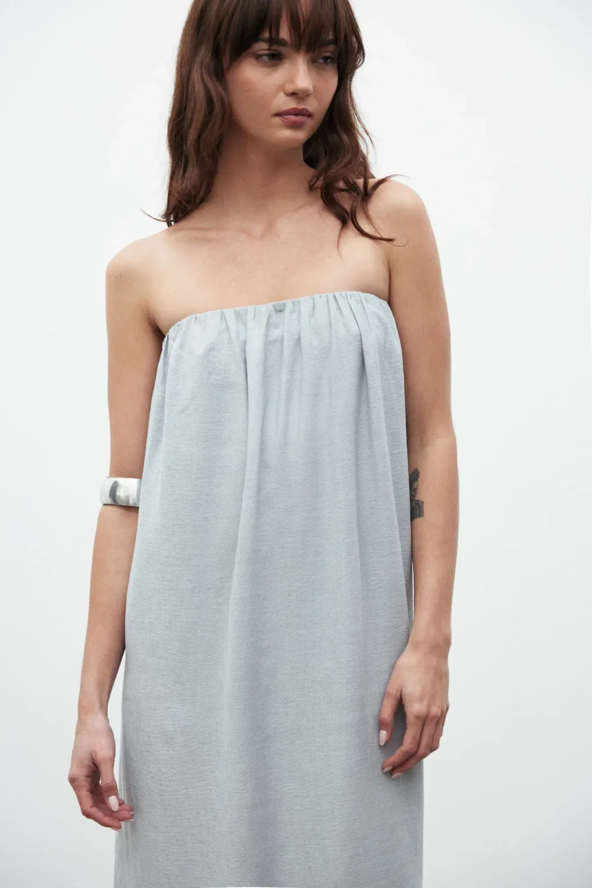 Bayse Zuri Linen Midi Dress Mist Blue Size 10 / M - Image 5