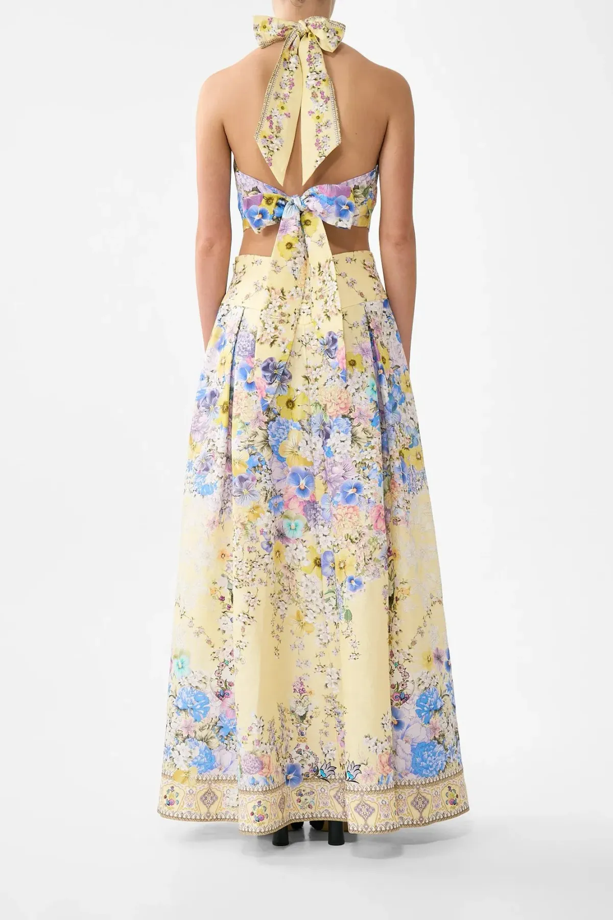 Camilla Darling Buds Corset Waist Maxi Skirt Yellow Floral Size 8 / XS — Races, Wedding Guest, Cocktail - Image 5