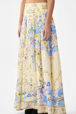 Camilla Darling Buds Corset Waist Maxi Skirt Yellow Floral Size 8 / XS — Races, Wedding Guest, Cocktail for rent on The Volte - image 2