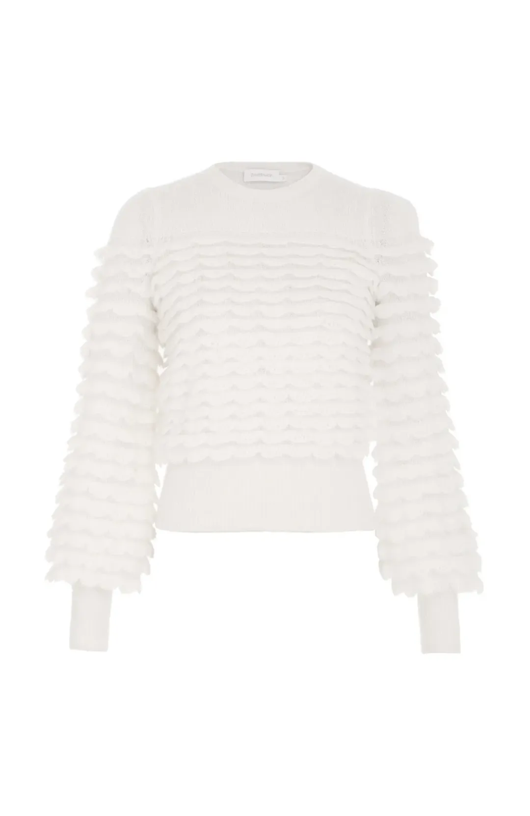 Zimmermann Dancer Scallop Sweater Cream Size AU 8 / 0 for rent on The Volte - main image