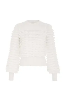 Zimmermann Dancer Scallop Sweater Cream Size AU 8 / 0 for rent on The Volte - image 4