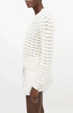 Zimmermann Dancer Scallop Sweater Cream Size AU 8 / 0 for rent on The Volte - image 2