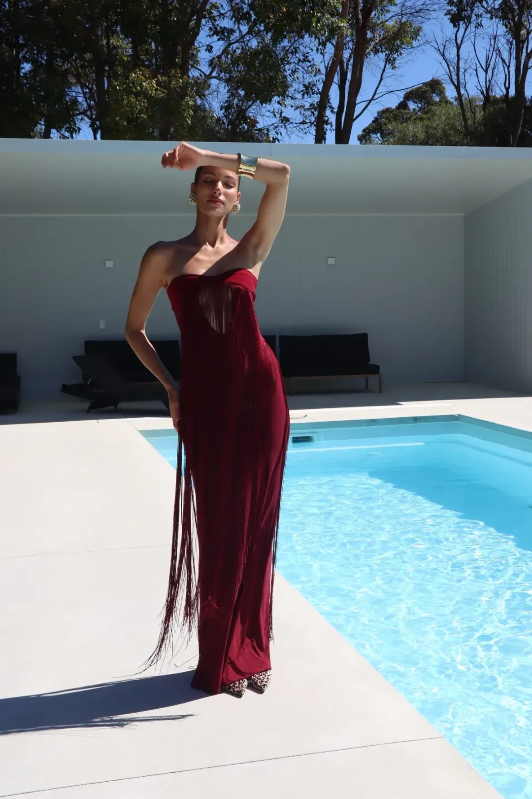 Deconduarte Venus Dress size small Wine for rent on The Volte - main image