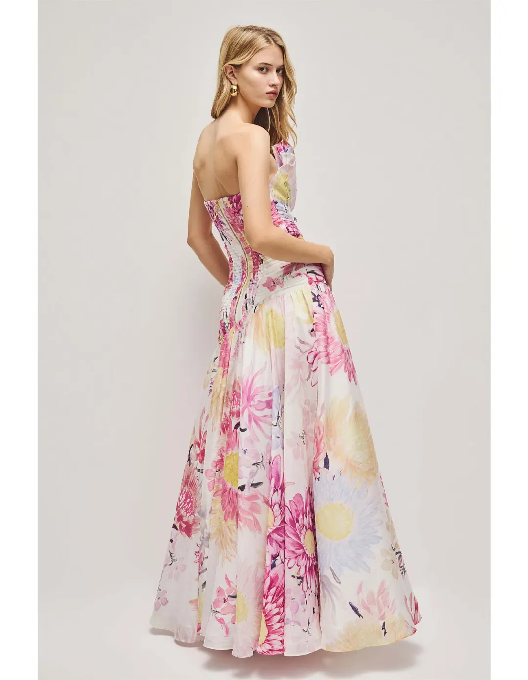 🌸New AJE Reflector Gown - Size 8 - Native Floral Pink - Sleeveless Formal Maxi Dress 🌸 for rent on The Volte - main image