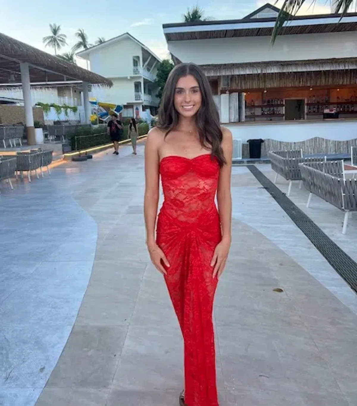 Natalie Rolt Naomi Dress Tangerine Size 6 for rent on The Volte - main image