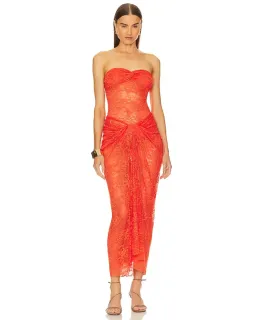 Natalie Rolt Naomi Dress Tangerine Size 6 for rent on The Volte - image 3