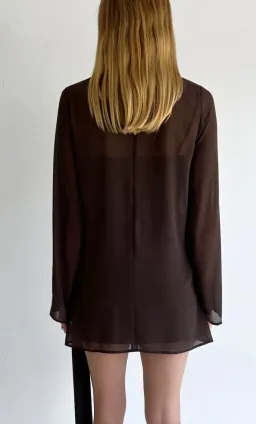 By Nicola - Elodie Mini Dress in Chocolate - Size 12 for rent on The Volte - image 8