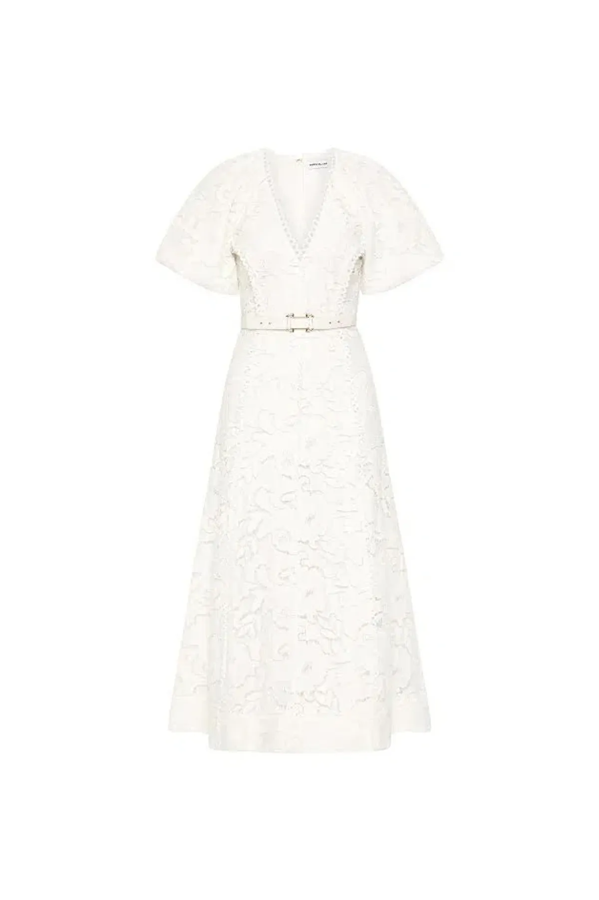 New REBECCA VALLANCE Ginger Puff Sleeve Midi Dress - Size 6 AU - Ivory White / Hens / Wedding - Image 3