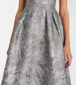 🩶 REBECCA VALLANCE Sterling Cocktail Midi Dress – Silver | Size 12 AU Metallic Embellished Formal Gown🩶 for rent on The Volte - image 6