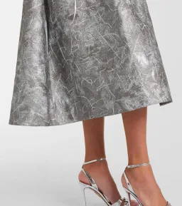 🩶 REBECCA VALLANCE Sterling Cocktail Midi Dress – Silver | Size 12 AU Metallic Embellished Formal Gown🩶 for rent on The Volte - image 5