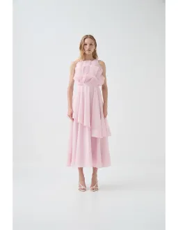 Aje Selestia Midi Dress Size 6 Ash Pink for rent on The Volte - image 1