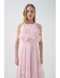 Aje Selestia Midi Dress Size 6 Ash Pink for rent on The Volte - image 2
