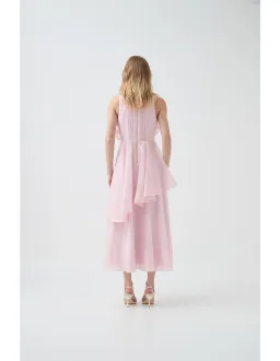 Aje Selestia Midi Dress Size 6 Ash Pink for rent on The Volte - image 5