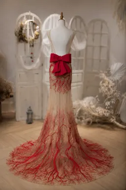 Tarik Ediz Coutre - Coral Embroidered Mermaid Gown Size 6 for rent on The Volte - image 2