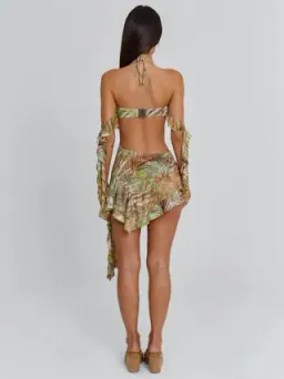 Outcast Lola Mini Dress Sage Green Mesh Size 8 / S — Cocktail, Evening, Party for rent on The Volte - image 4