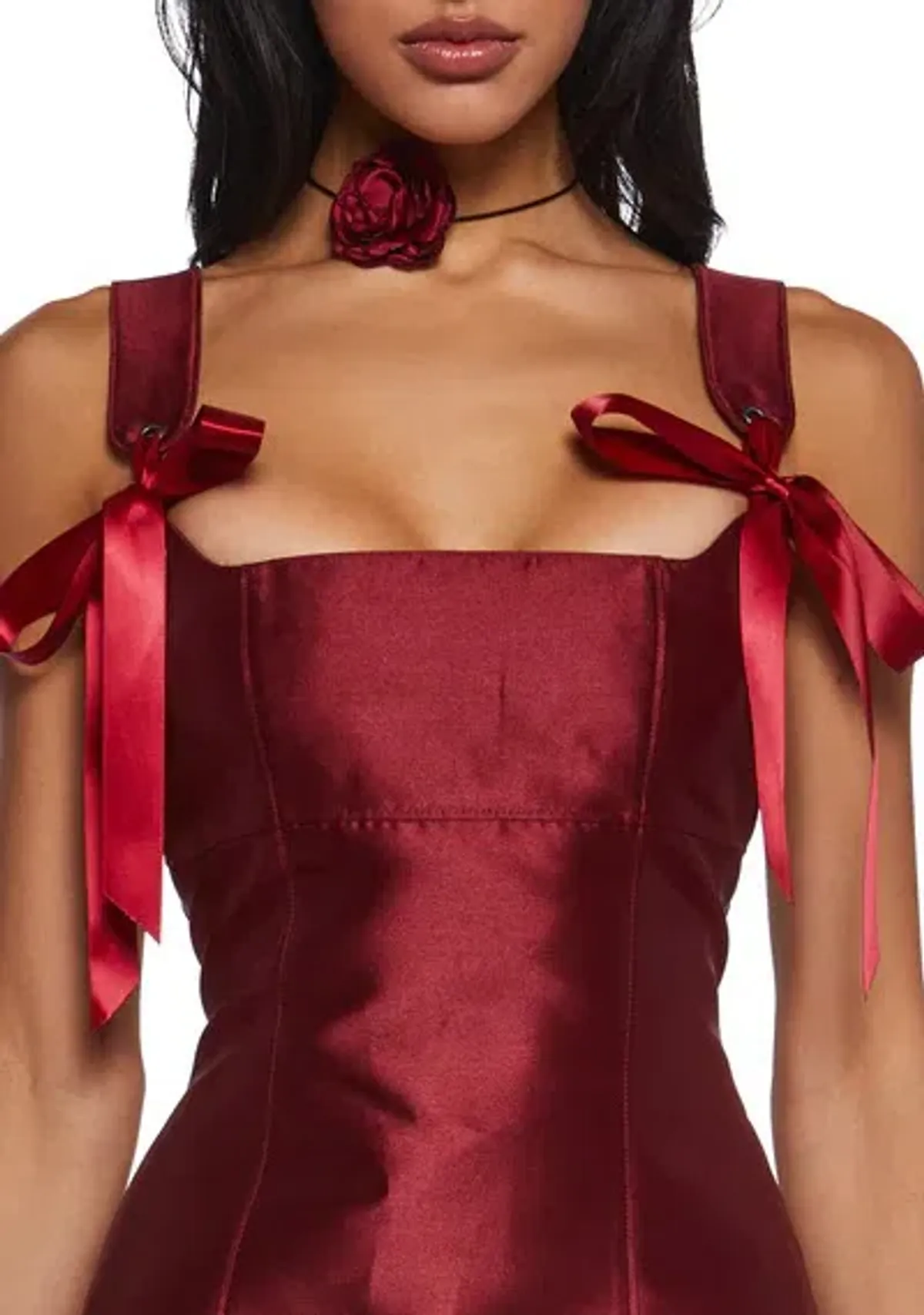 Current Mood Pixie Stardust Burgundy Satin Mini Dress Size 8 / S — Cocktail, Party, Christmas - Image 5