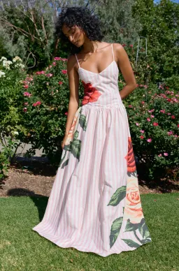 Aston Studio Agatha Maxi Dress Baby Rose Stripe Size 10 for rent on The Volte - image 2
