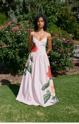 Aston Studio Agatha Maxi Dress Baby Rose Stripe Size 10 for rent on The Volte - image 1