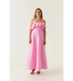 Aje Shallows Strapless Gown in Bon Bon Pink Size AU12 for rent on The Volte - image 1