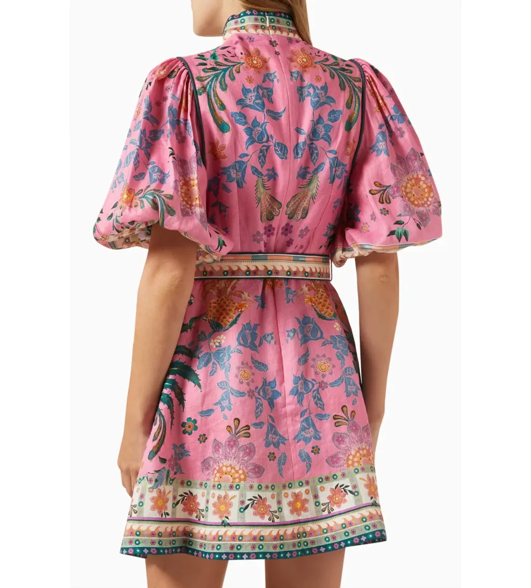Zimmermann Ginger Buttoned Mini Dress in Print Size 2/AU12 for rent on The Volte - main image