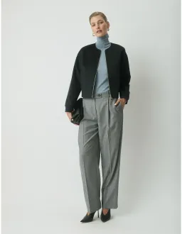 Perri Cutten London Wool Bomber Jacket Size L Charcoal for rent on The Volte - image 2